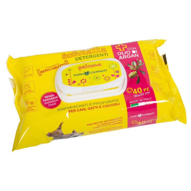 SALVIETTE UMIDE OLIO ARGAN E BERGAMOTTO 40 STRAPPI
