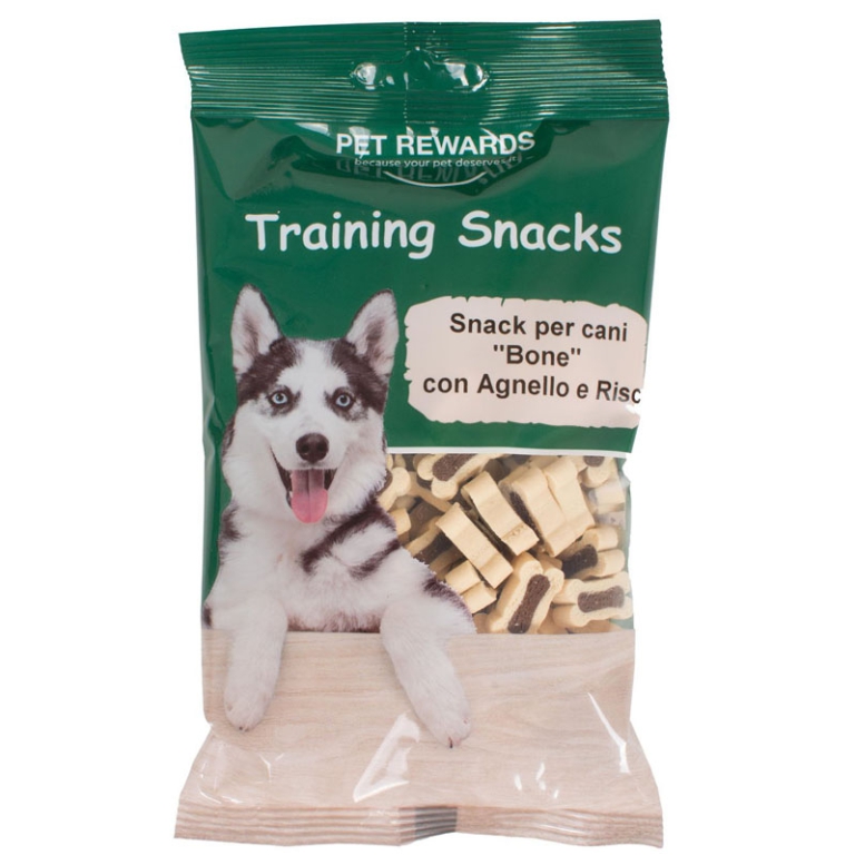 SNACK PER CANI A FORMA DI OSSO AGNELLO RISO 120GR