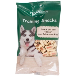SNACK PER CANI A FORMA DI OSSO SALMONE RISO 120GR
