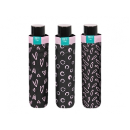 OMBRELLO DONNA MINI      FANTASIA ROSA NERO