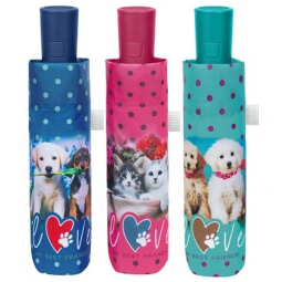 OMBRELLO DONNA MINI CANI E GATTI AUTOMATICO TIME