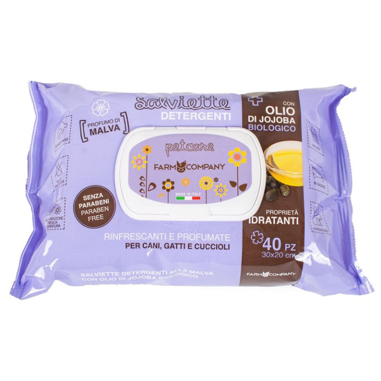 SALVIETTE UMIDE OLIO BIOLOGICO E MALVA 40 STRAPPI