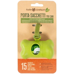 PORTASACCHETTI BIO CON 15 SACCHETTI COMPOSTABILI