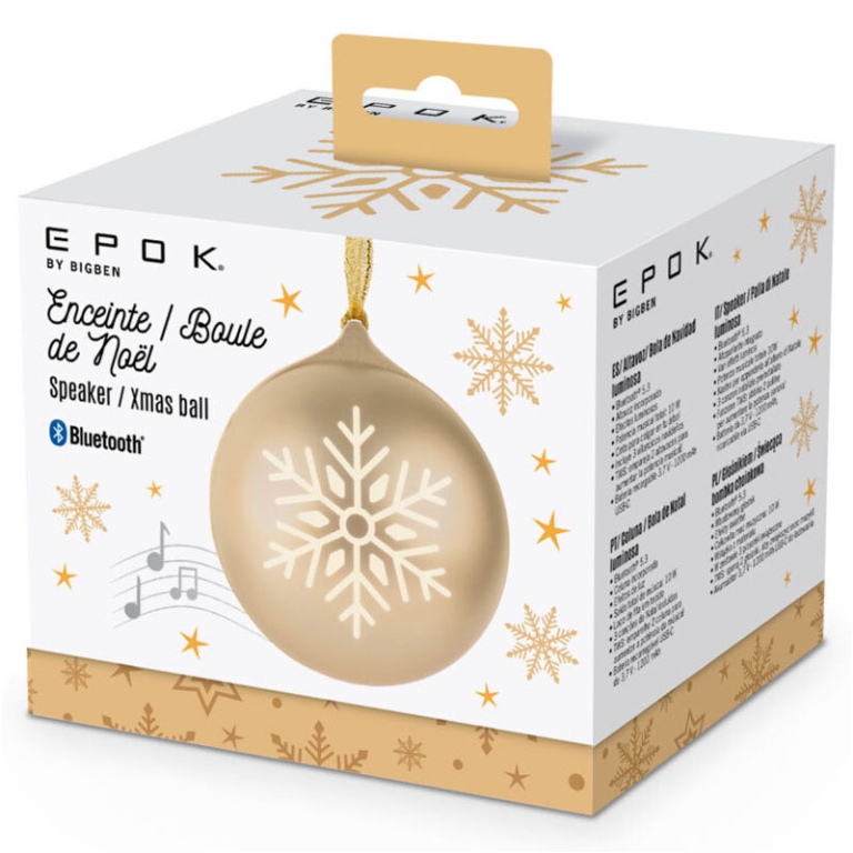 PALLA DI NATALE ORO MUSICALE 9,5CM