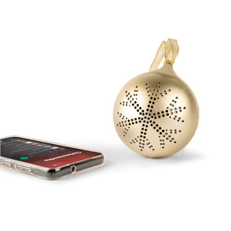 PALLA DI NATALE ORO MUSICALE 9,5CM 3