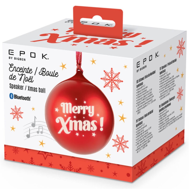 PALLA DI NATALE ROSSA    MUSICALE 9,5CM