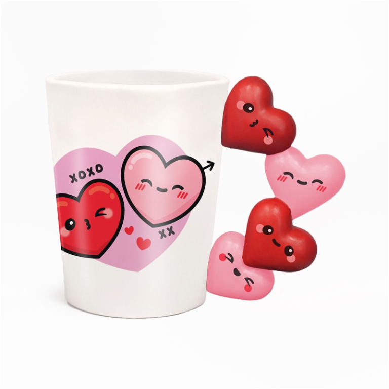 TAZZA IN CERAMICA CON MANICO A CUORE 10X20CM