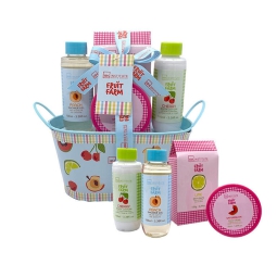 SET DA BAGNO FRUTTA CON  CESTINO SET 4PZ