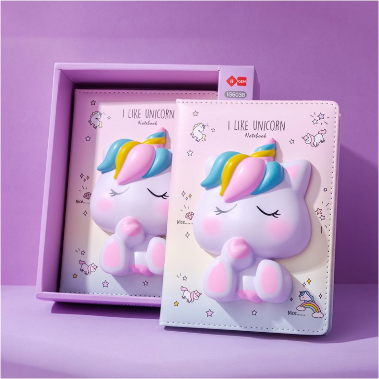 DIARIO SQUISHY UNICORNO 19X16CM