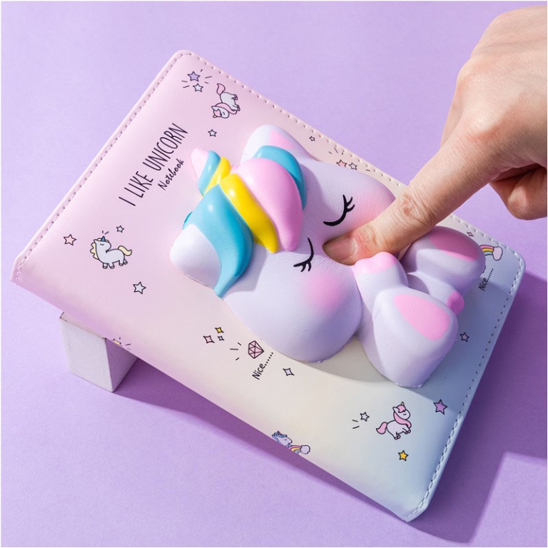 DIARIO SQUISHY UNICORNO 19X16CM 2