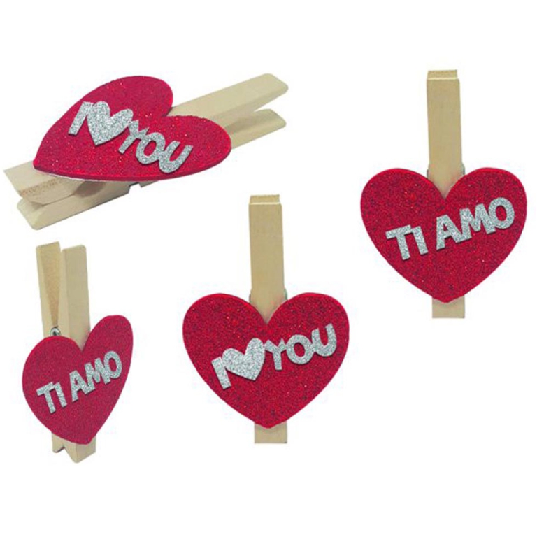 SET 10 MOLLETTE CHIUDIPACCO CUORE SCRITTE