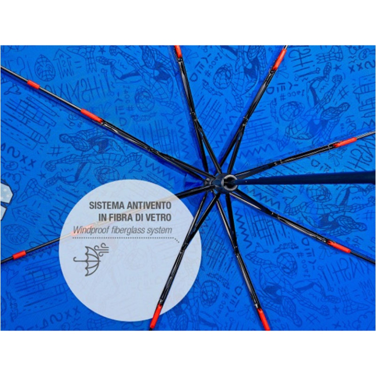OMBRELLO MINI SPIDERMAN  MANUALE 50CM ANTIVENTO 3