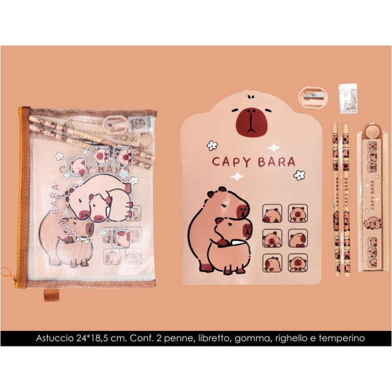 CAPYBARA SET STATIONARY  CON ASTUCCIO 24X18CM