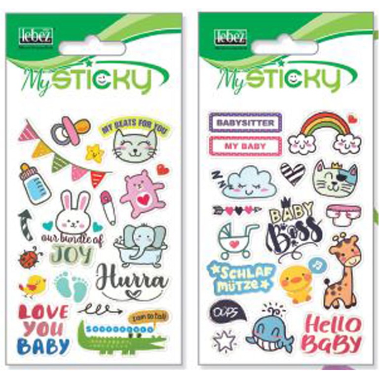 STICKERS ADESIVI BUSTA 3D BABY 12PZ
