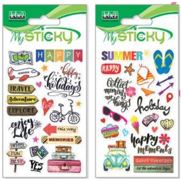 STICKERS ADESIVI BUSTA 3D TRAVEL 12PZ