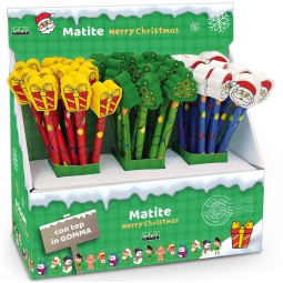 MATITA TOP GOMMA 3 SOGGETTI NATALE 36PZ EXPO