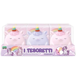 SALVADANAIO TESORETTI UNICORNO PVC 13X17X14CM