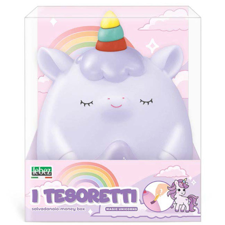 SALVADANAIO TESORETTI UNICORNO PVC 13X17X14CM 3