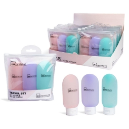 CONFEZIONE 3 BOCCETTE  PER LIQUIDO DA VIAGGIO