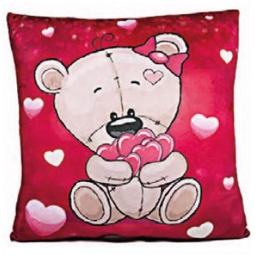 CUSCINO CON ORSO E CUORICINI 36CM
