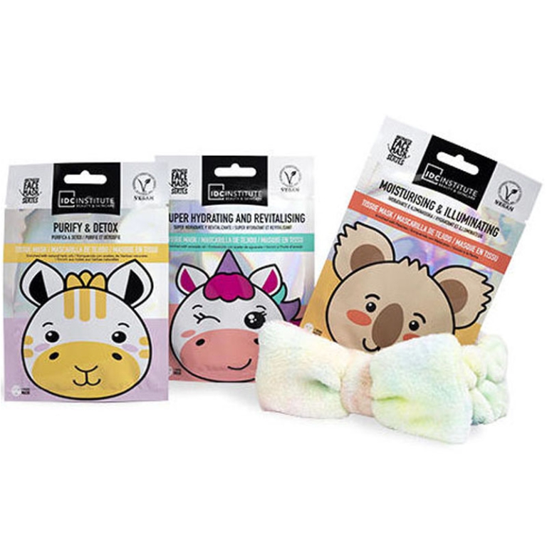 MASCHERA VISO IN TESSUTO 6PZ + FASCIA PER CAPELLI 2