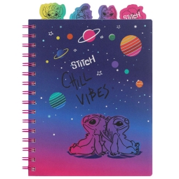 TACCUINO STITCH BLACK A5 ANELLI CON SEGNA PAGINA