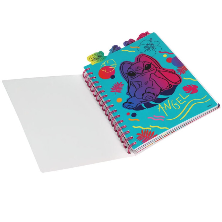 TACCUINO STITCH BLACK A5 ANELLI CON SEGNA PAGINA 2