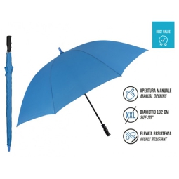 OMBRELLO UNISEX LUNGO XXL BLU ROYAL MANUALE