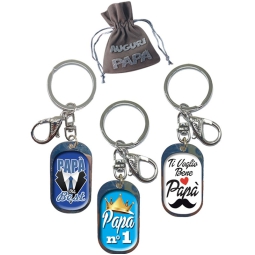 PORTACHIAVI PAPA' CON SACCHETTO IN VELLUTO