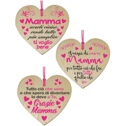 CUORE IN LEGNO MAMMA 10CM