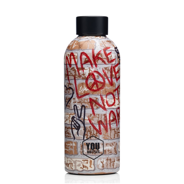 BORRACCIA TERMICA 500ML  MAKE LOVE NOT WAR