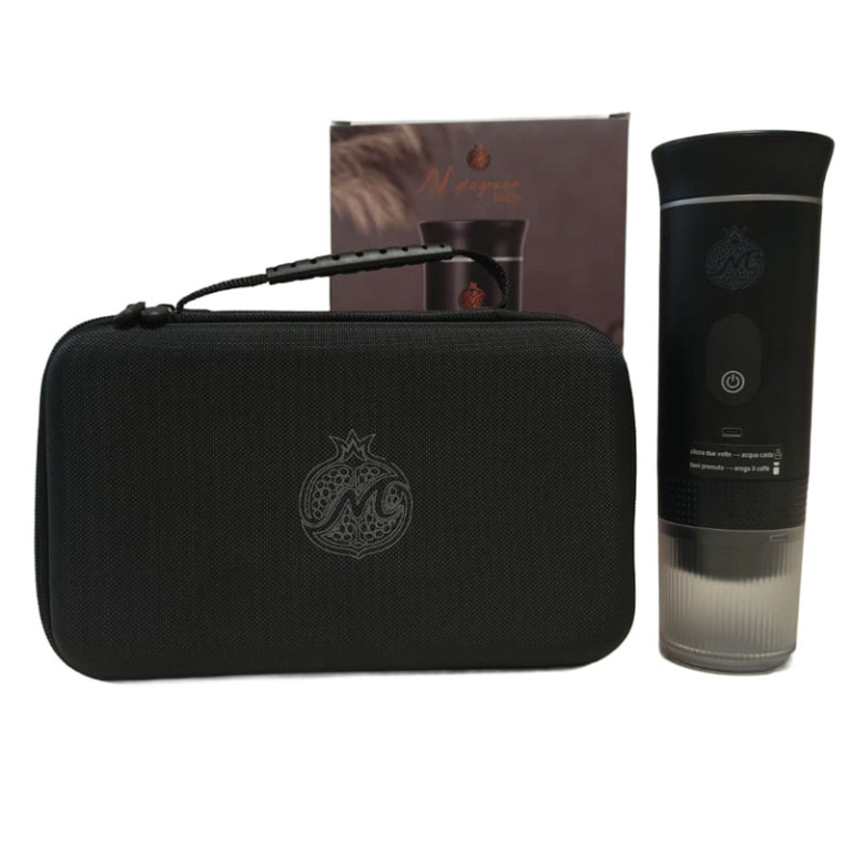 MACCHINA CAFFE' PORTATILE NERA D8X24,5CM CUSTODIA 2