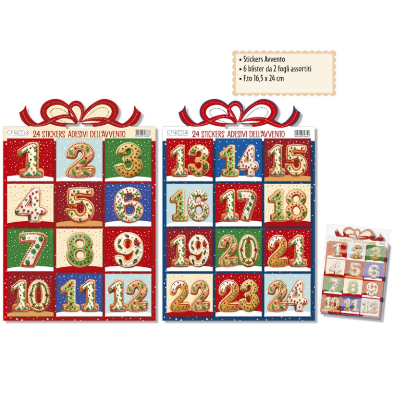 CALENDARIO DELL'AVVENTO 16,5X24CM STICKERS 2 FG