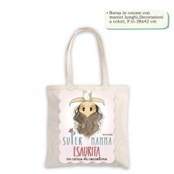 SHOPPER COTONE LE BUBINE SUPER MAMMA ESAURITA
