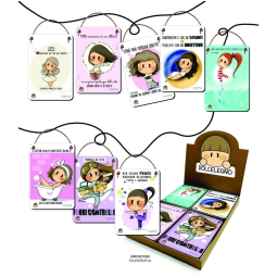 TARGHETTA DA TAVOLO LE   BUBINE 16PZ SOGGETTI ASSORTITI
