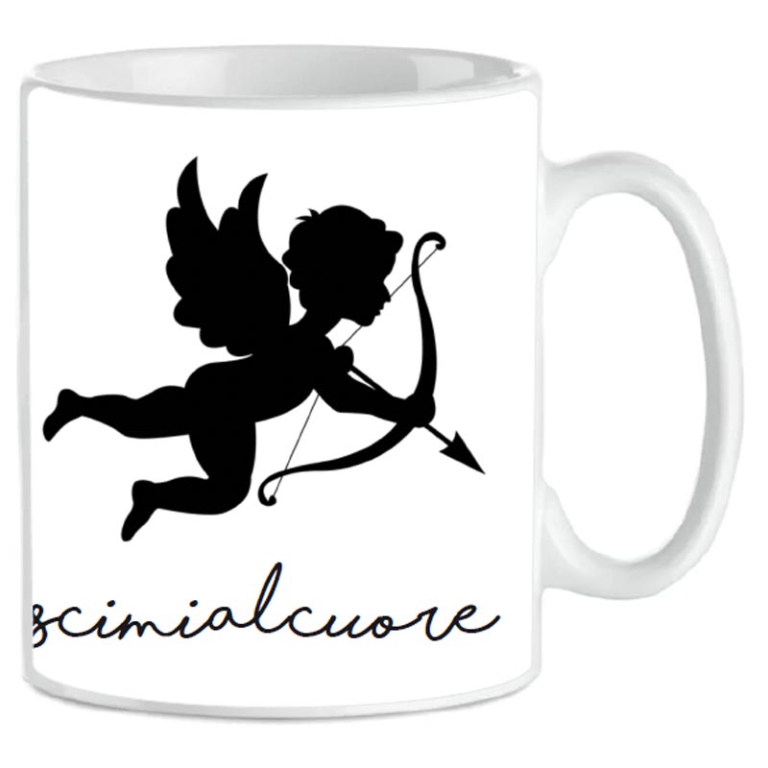 TAZZA MUG COLPISCIMI AL CUORE CUPIDO