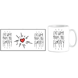 TAZZA MUG EAT WHAT MAKES YOU HAPPY CUORE ROSSO