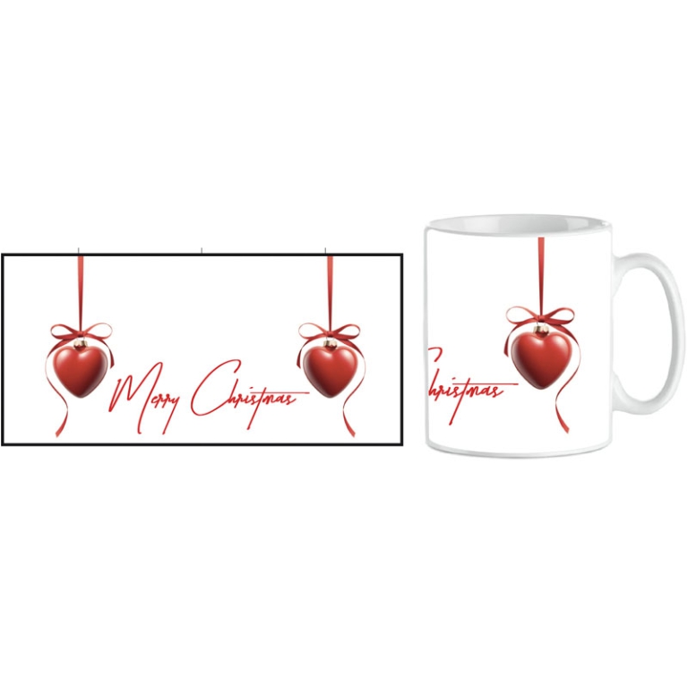 TAZZA MUG XMAS MERRY XMAS CUORI ROSSI