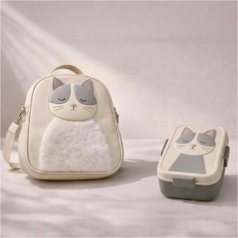 ZAINO TERMICO+BOX PORTA PRANZO GATTO MY FOREVER