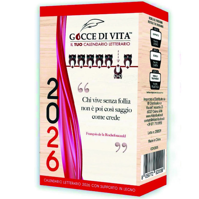 CALENDARIO LETTERARIO GOCCE DI VITA 2026 RICARICA 2