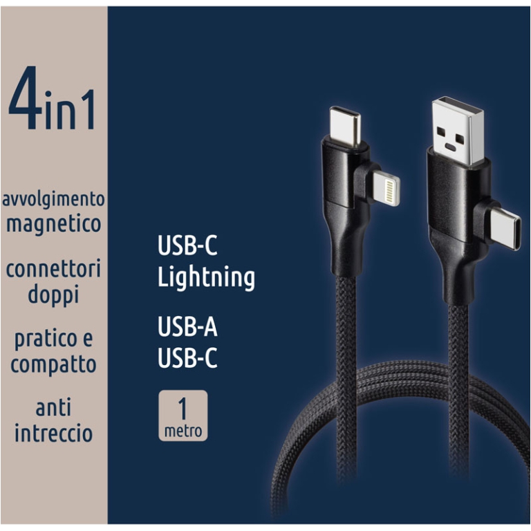 CAVO MAGNETICO 4IN1 MULTIPRESA