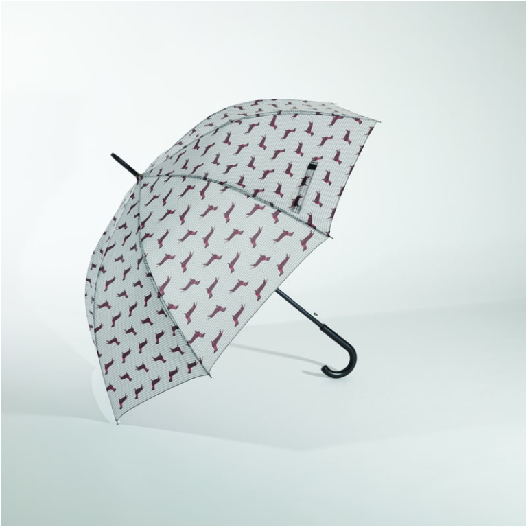 OMBRELLO DONNA LUNGO FANTASIA BIANCO/NERO AUTOMATICO 3