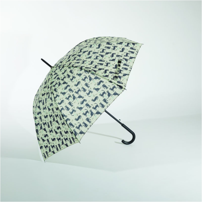 OMBRELLO DONNA LUNGO FANTASIA BIANCO/NERO AUTOMATICO 5