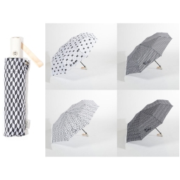 OMBRELLO DONNA MINI FANT.BIANCO NERO APRI/CHIUDI