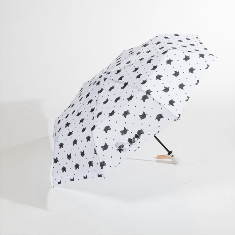 OMBRELLO DONNA MINI FANT.BIANCO NERO APRI/CHIUDI 5