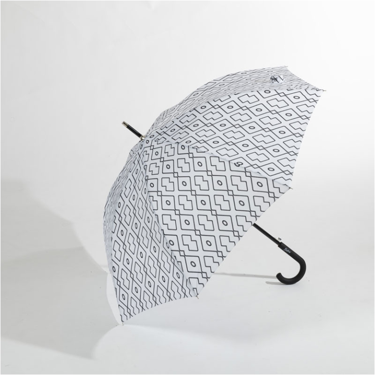 OMBRELLO DONNA LUNGO FANTASIA BIANCO NERO AUTOMATICO 3