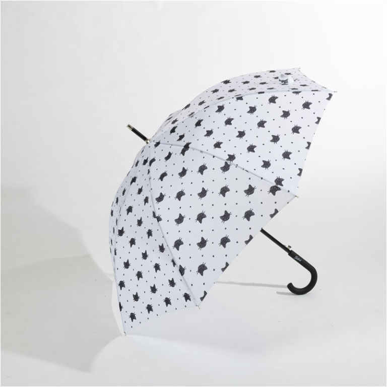 OMBRELLO DONNA LUNGO FANTASIA BIANCO NERO AUTOMATICO 5