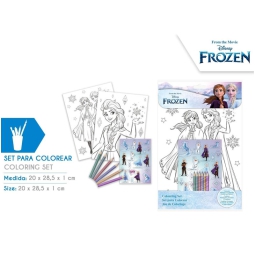 SET COLORING CON STICKERS FROZEN 21X28CM