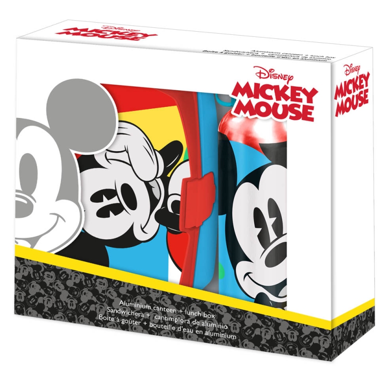 BORRACCIA ALLUMINIO 500ML+ LUNCH BOX MICKEY