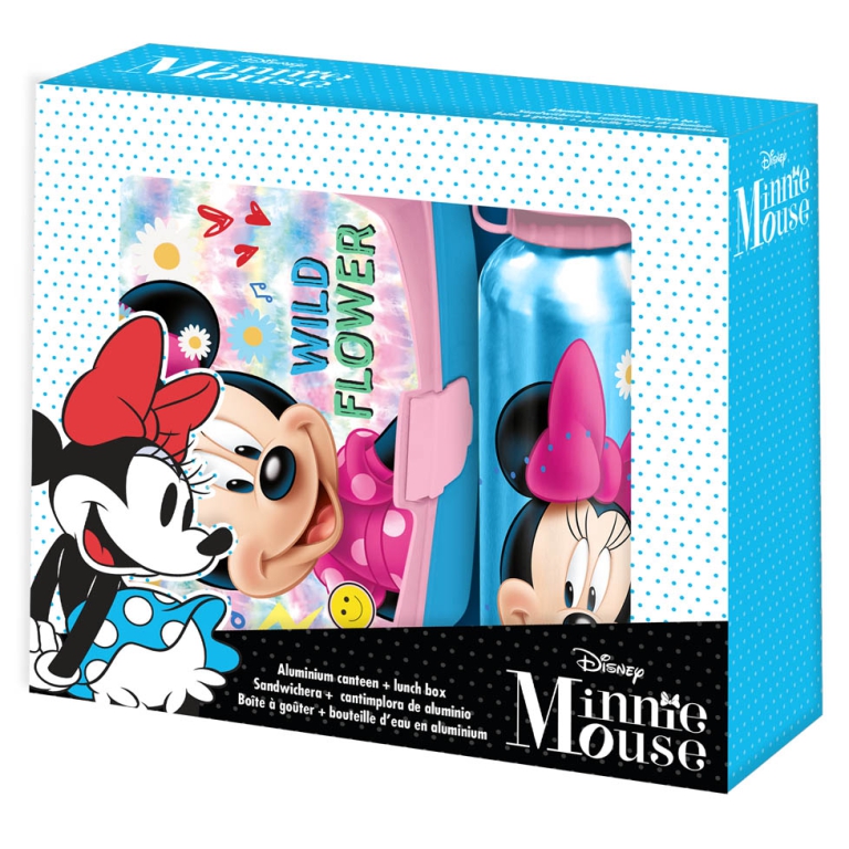 BORRACCIA ALLUMINIO 500ML+ LUNCH BOX MINNIE